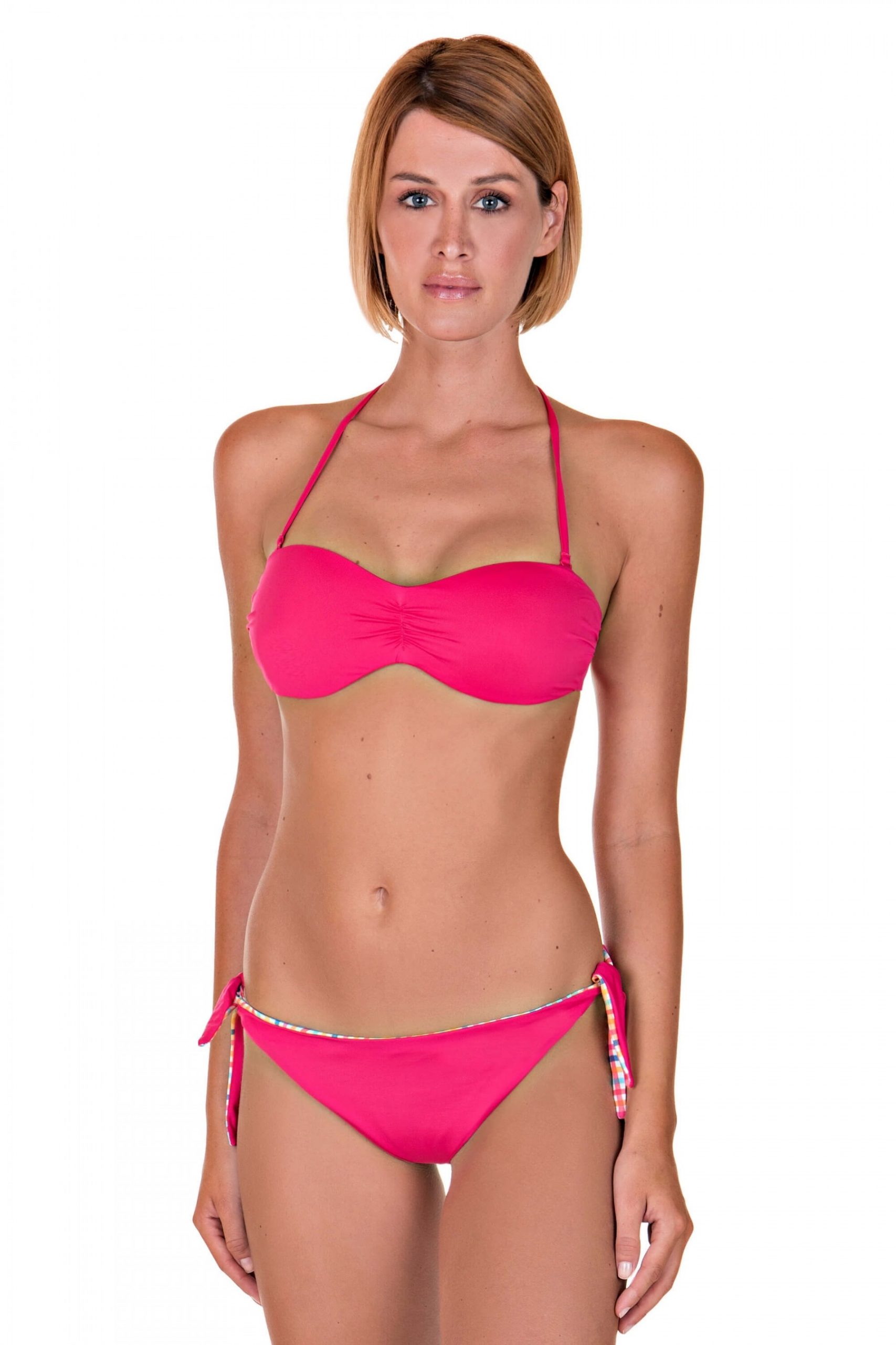 top a fascia lisca retro vichy 40379 reversibile spalline removibili 40379