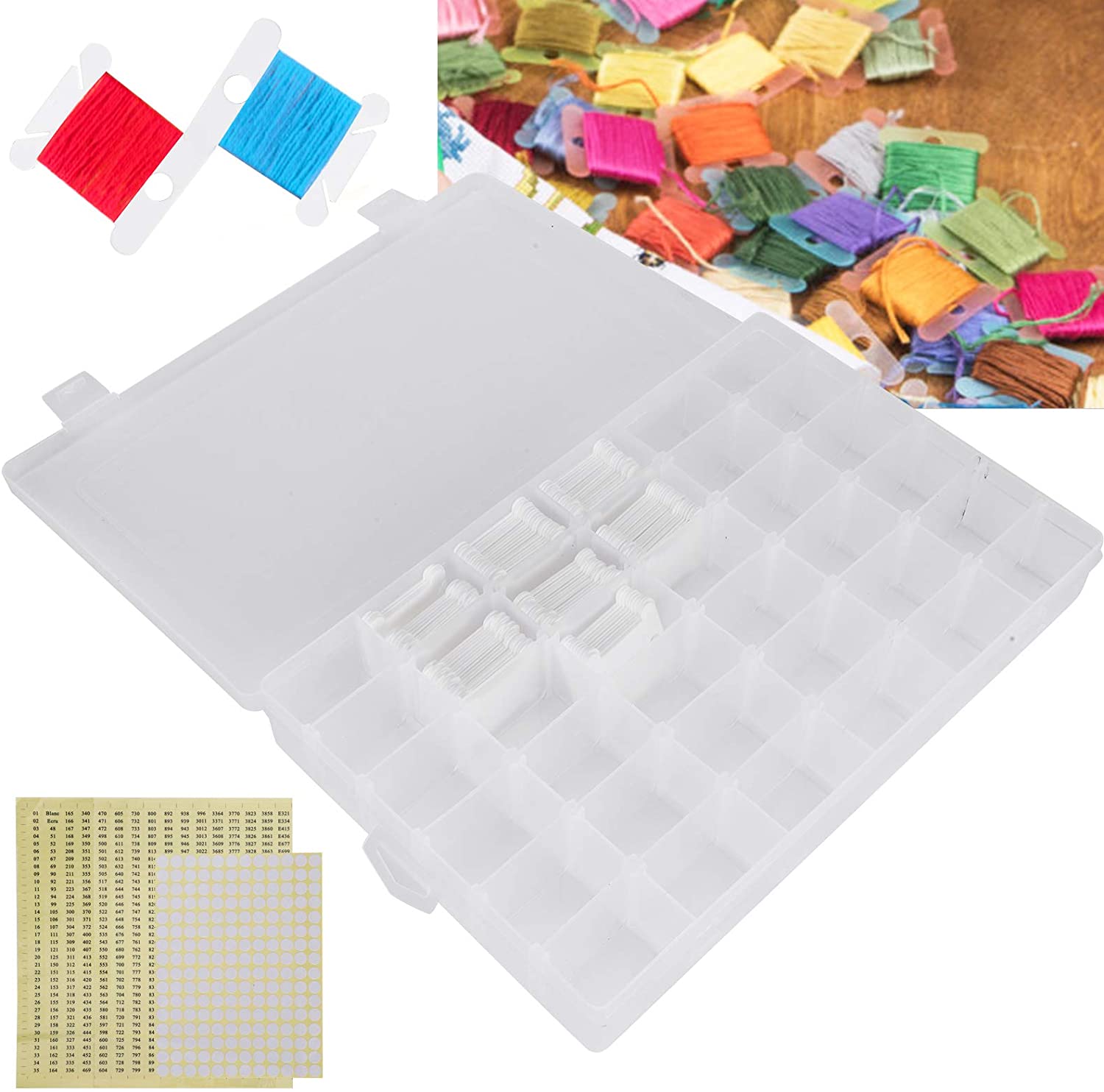 milward organizer ricamo dimensioni 28x18x4 17 scomparti 100 farfalle avvolgifilo codice 2511506_
