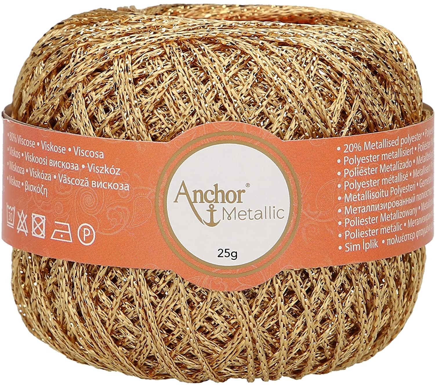 anchor metallic filato lucente brillante colore oro 00300
