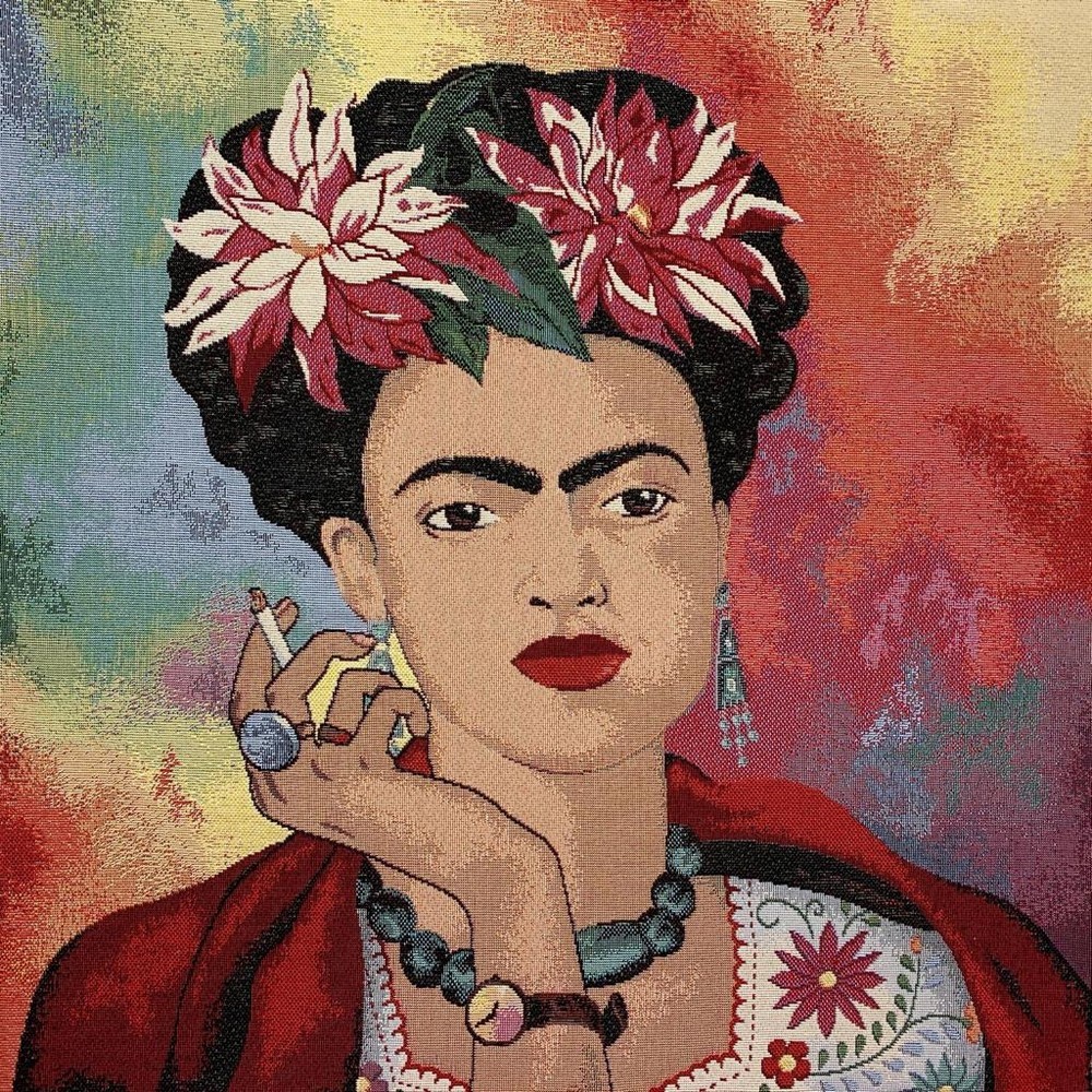 tessuti gobelin pannello 45x45cm frida sigaretta rosso